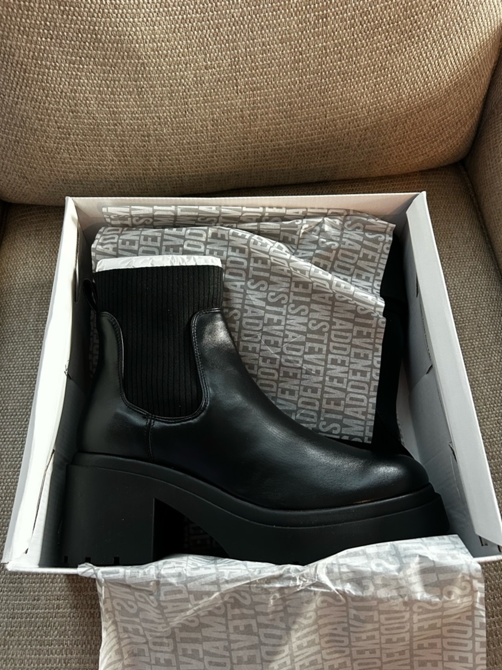 Steve Madden KOA Black Platform Boots